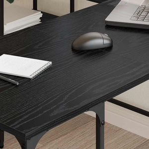 L-förmiger Schreibtisch, Eichen-Optik, Schwarz, 139cm