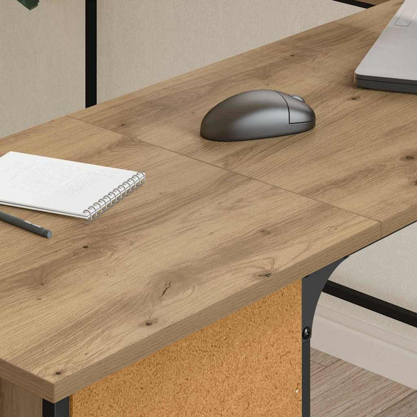 Eckschreibtisch Artisan Eiche mit Regalen