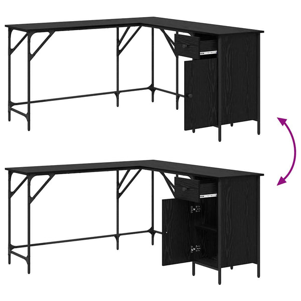 Schreibtisch Schwarz Eiche 141x141 cm