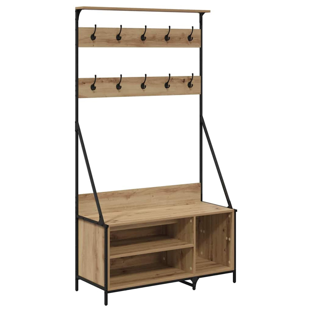 Kleiderständer Artisan Eiche mit Schuhablage