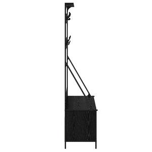 Kleiderständer mit Regal Schwarz Eiche 184cm