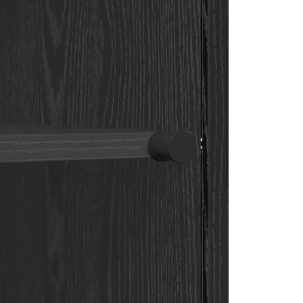 Schwarzes Sideboard Eichenoptik, 76cm