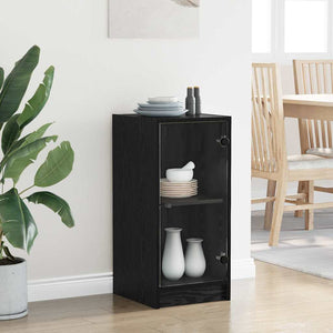 Schwarzes Sideboard Eichenoptik, 76cm