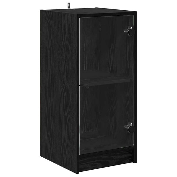 Schwarzes Sideboard Eichenoptik, 76cm