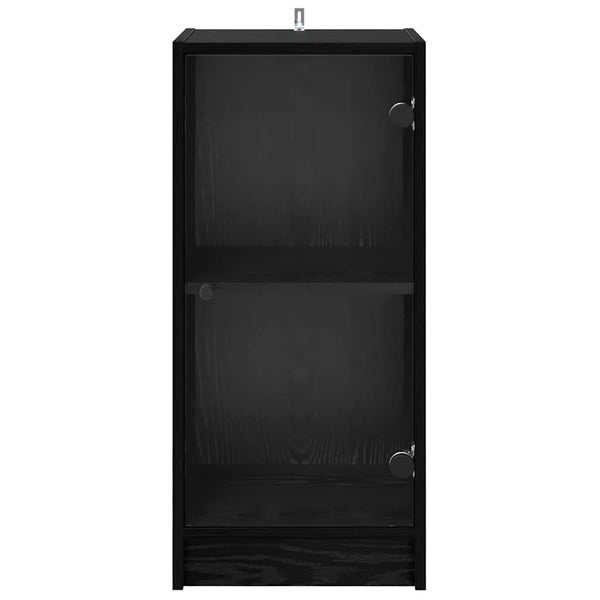 Schwarzes Sideboard Eichenoptik, 76cm