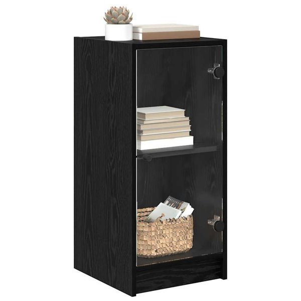 Schwarzes Sideboard Eichenoptik, 76cm