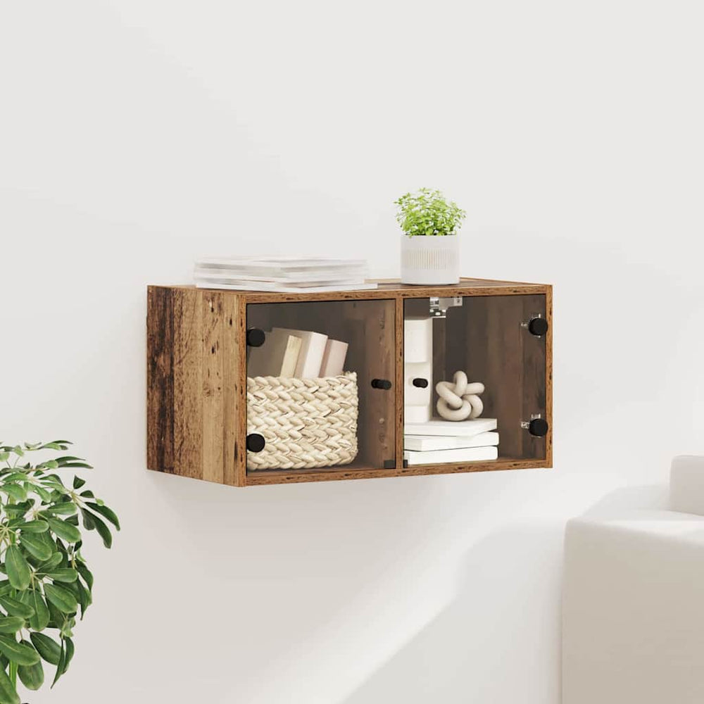 Wandmontierter Wandschrank Altholz 68x37x35 cm