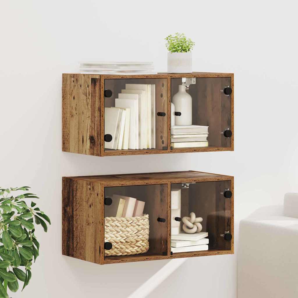 Wandschränke 2er Set Altholz 68x37x35cm
