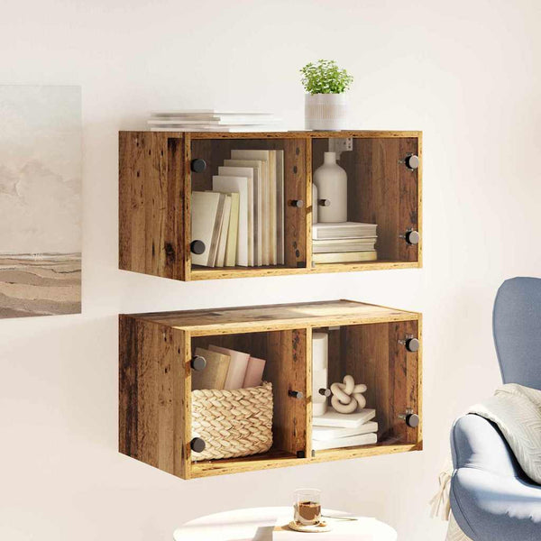 Wandschränke 2er Set Altholz 68x37x35cm