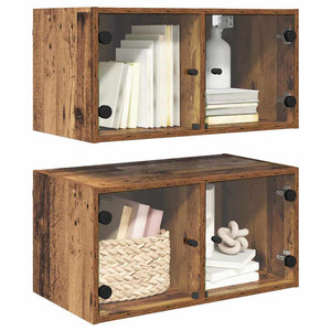 Wandschränke 2er Set Altholz 68x37x35cm