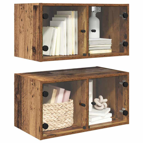 Wandschränke 2er Set Altholz 68x37x35cm