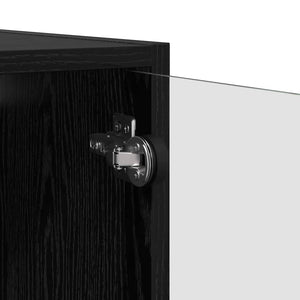 Wandschrank Schwarz Eichen-Optik 68x37x35 cm