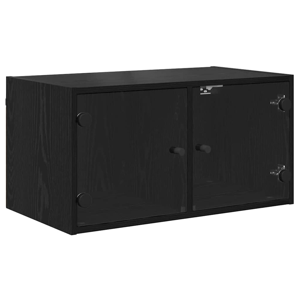 Wandschrank Schwarz Eichen-Optik 68x37x35 cm