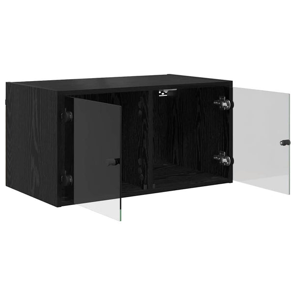 Wandschrank Schwarz Eichen-Optik 68x37x35 cm