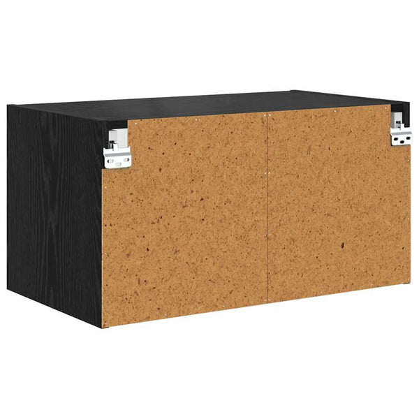 Wandschrank Schwarz Eichen-Optik 68x37x35 cm