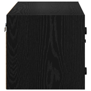 Wandschrank Schwarz Eichen-Optik 68x37x35 cm