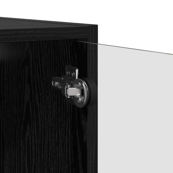Wandschränke 2er Set, Schwarz Eichen-Optik
