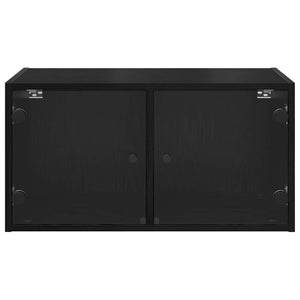 Wandschränke 2er Set, Schwarz Eichen-Optik
