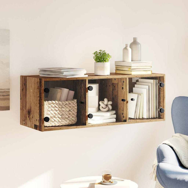 Wandmontierter Wandschrank Altholz