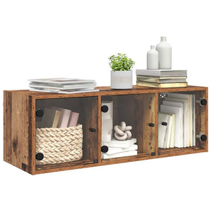 Wandmontierter Wandschrank Altholz