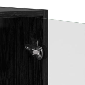 Wandschrank Schwarz Eichenoptik 102x37x35cm