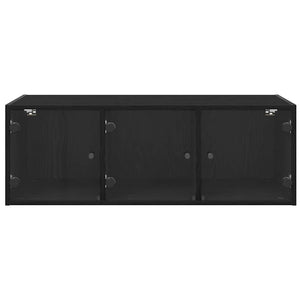 Wandschrank Schwarz Eichenoptik 102x37x35cm