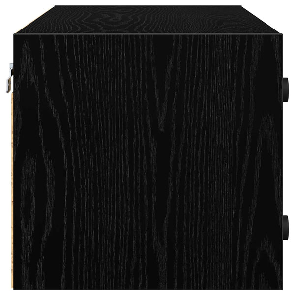 Wandschrank Schwarz Eichenoptik 102x37x35cm