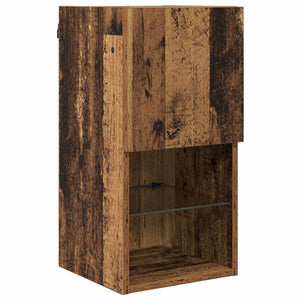 Wandmontierter TV-Schrank mit LED Altholz