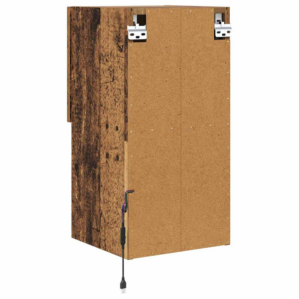 Wandmontierter TV-Schrank mit LED Altholz