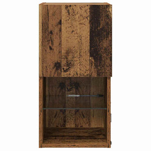 Wandmontierter TV-Schrank mit LED Altholz