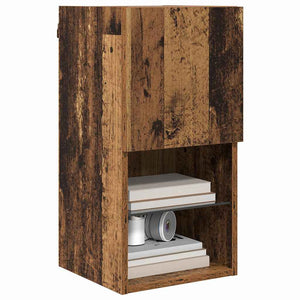 Wandmontierter TV-Schrank mit LED Altholz