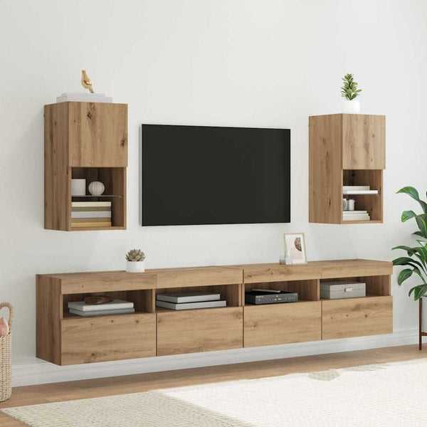 Wandmontierte TV-Schränke Artisan-Eiche 2er Set