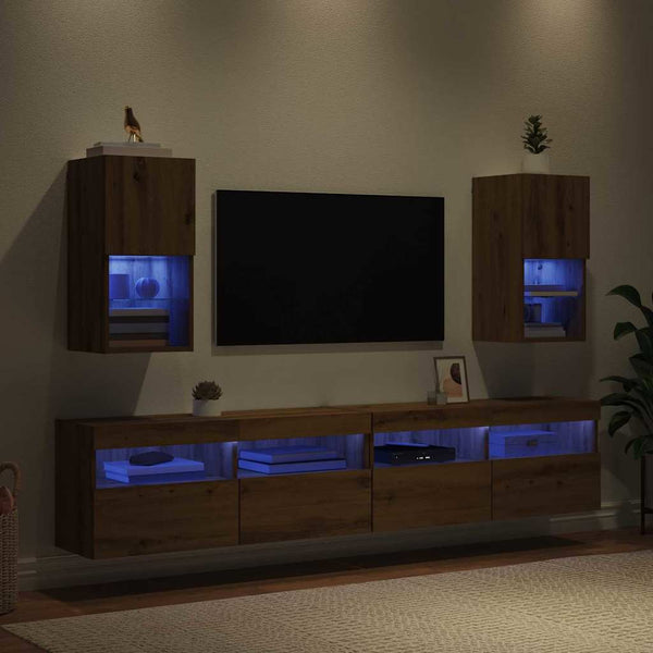 Wandmontierte TV-Schränke Artisan-Eiche 2er Set