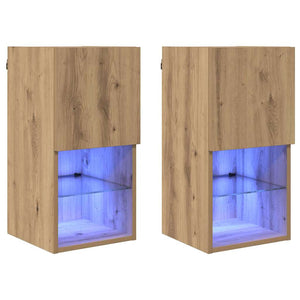 Wandmontierte TV-Schränke Artisan-Eiche 2er Set