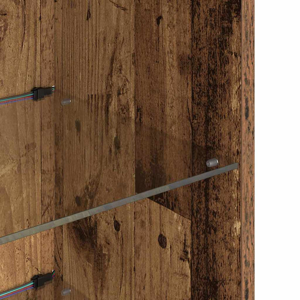 Wandmontierter TV-Schrank mit LED Altholz 90cm