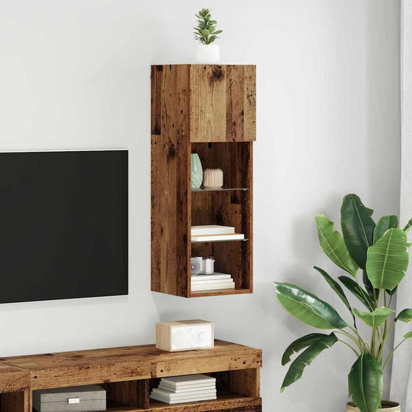 Wandmontierter TV-Schrank mit LED Altholz 90cm