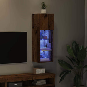 Wandmontierter TV-Schrank mit LED Altholz 90cm