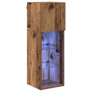 Wandmontierter TV-Schrank mit LED Altholz 90cm