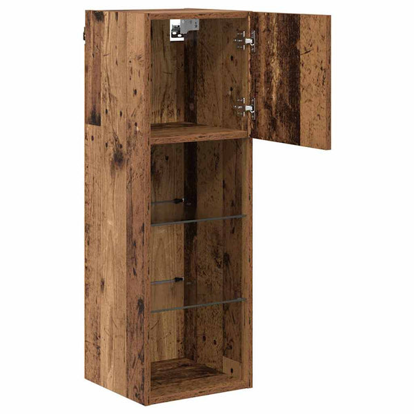 Wandmontierter TV-Schrank mit LED Altholz 90cm