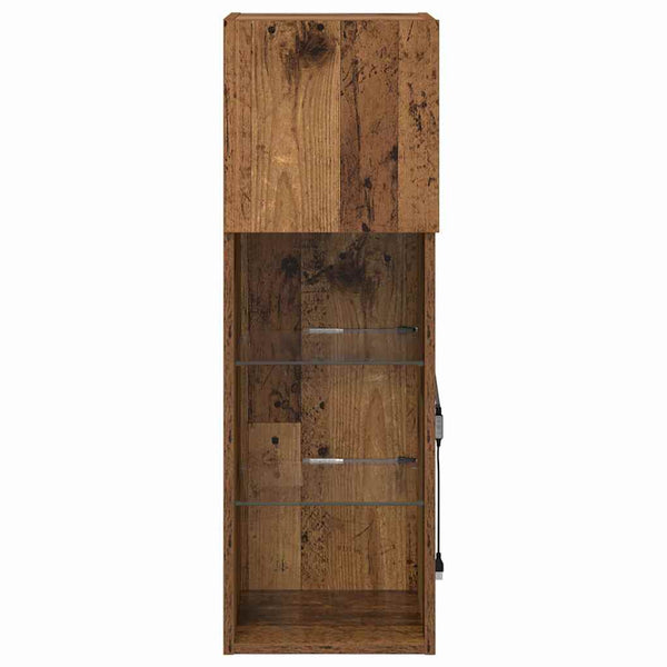 Wandmontierter TV-Schrank mit LED Altholz 90cm