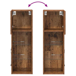 Wandmontierter TV-Schrank mit LED Altholz 90cm