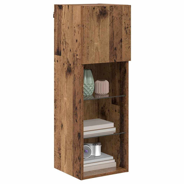 Wandmontierter TV-Schrank mit LED Altholz 90cm