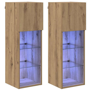 Wandmontierte TV-Schränke, 2er Set, Artisan-Eiche, 90cm