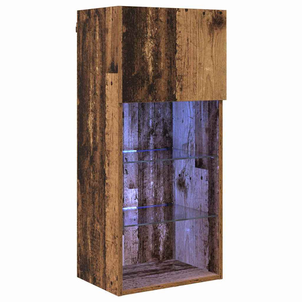 vidaXL Meuble TV mural LED Bois de récupération 40,5 x 30 x 90 cm