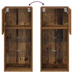 vidaXL Meuble TV mural LED Bois de récupération 40,5 x 30 x 90 cm