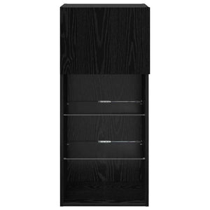 Wandmontierter TV-Schrank, Schwarz Eiche