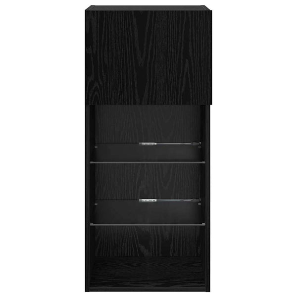 Wandmontierter TV-Schrank, Schwarz Eiche