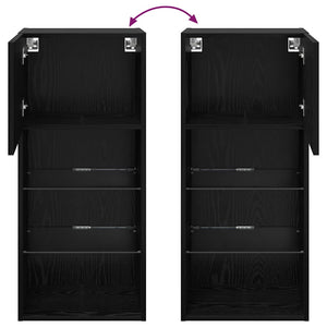 Wandmontierter TV-Schrank, Schwarz Eiche