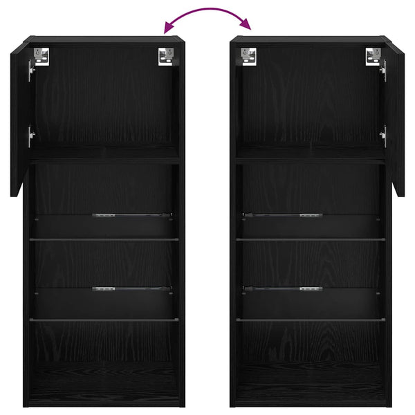 Wandmontierter TV-Schrank, Schwarz Eiche