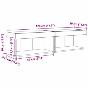 TV-Schrank Set Altholz 60 cm